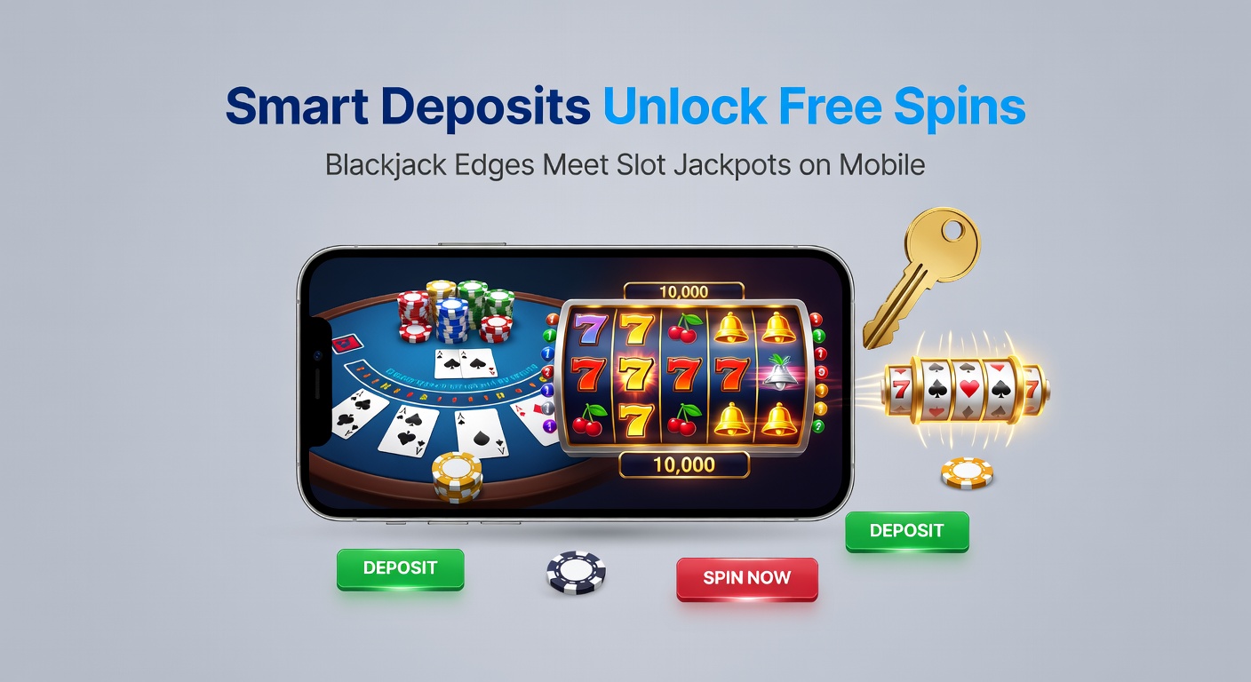 Grafik zeigt Einzahlungsfluss zu Freispielen, Blackjack-Karten und explodierenden Slot-Jackpots auf einem Tablet